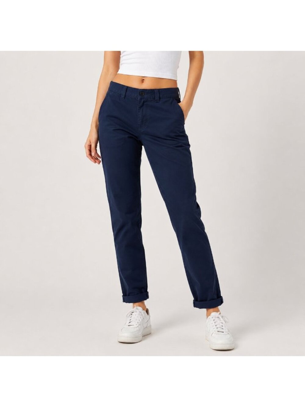 NWT Current/Elliott Navy Blue Chino Pants Size 23  Slim Ankle Crop Trousers